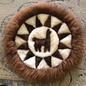 Hand Sewn Alpaca Fur Medallion